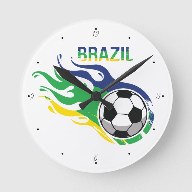 Brasilien och fotboll rund klocka (Framsida)