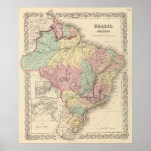 Brasilien och Guayana Poster