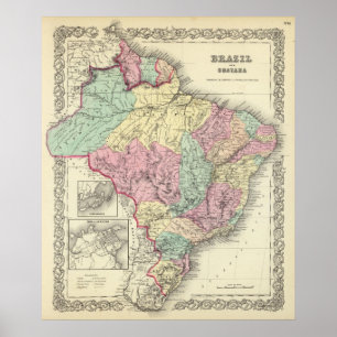 Brasilien och Guayana Poster