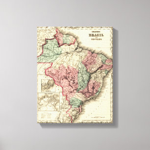 Brasilien och GuayanaPanoramic MapBrasilien Canvastryck