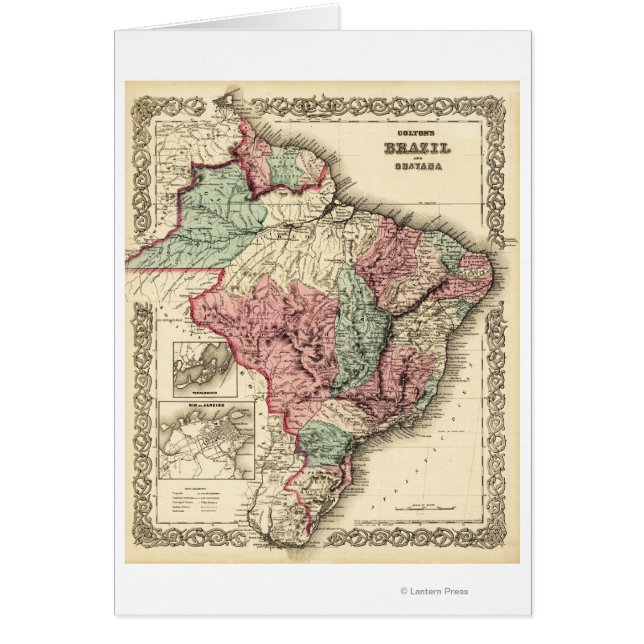 Brasilien och GuayanaPanoramic MapBrasilien Hälsningskort (Framsidan)