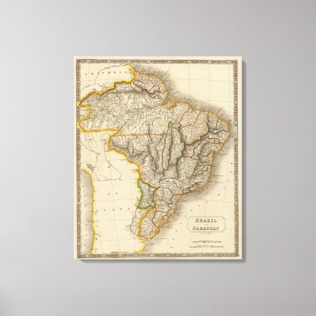 Brasilien och Paraguay Canvastryck (Framsida)
