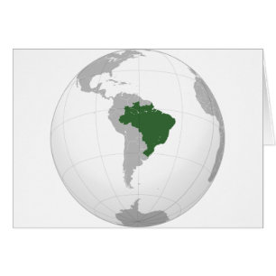 Brasilien (orthographic projektion) hälsningskort