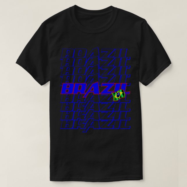 Brasilien - överlappande text 2 t shirt (Design framsida)