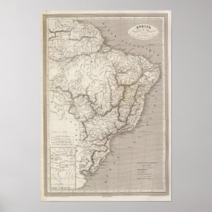Brasilien, Paraguay och Uruguay Poster