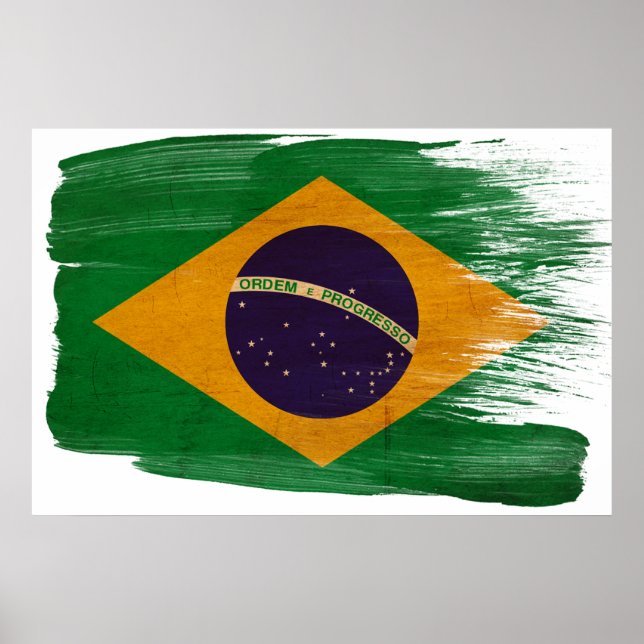 Brasilien Poster Flagga (Framsidan)