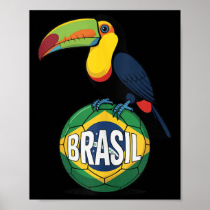 Brasilien Pride Flagga Brasilien Tukan Fotboll Bol Poster