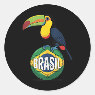 Brasilien Pride Flagga Brasilien Tukan Fotboll Bol Runt Klistermärke