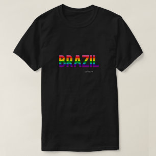 Brasilien Pride T Shirt   Regnbåge Flagga