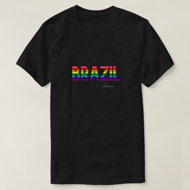 Brasilien Pride T Shirt | Regnbåge Flagga (Design framsida)