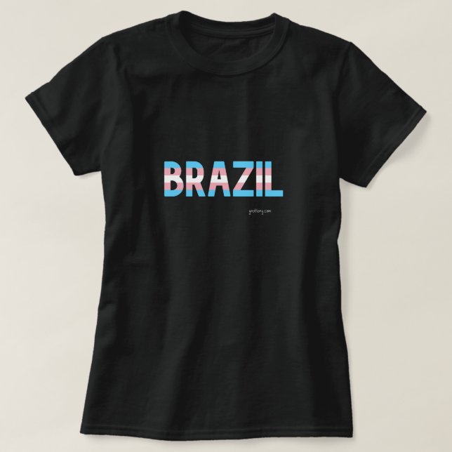Brasilien Pride Transgender Flagga T Shirt (Design framsida)