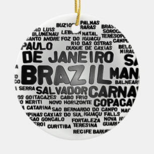 BRASILIEN prydnad Julgransprydnad Keramik