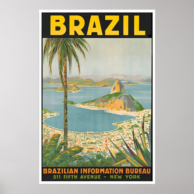 Brasilien Resa Poster Rio De Janeiro Konsttryck (Framsidan)
