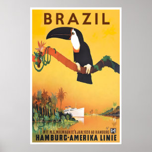 Brasilien Resa Poster Rio De Janeiro Tryck Kryssni