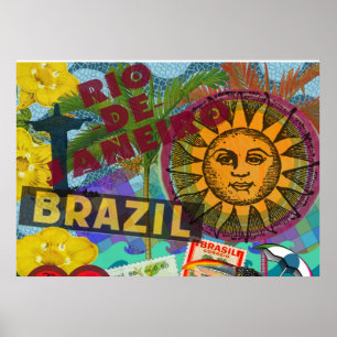 Brasilien Rio Collage Sol Sydamerika Poster