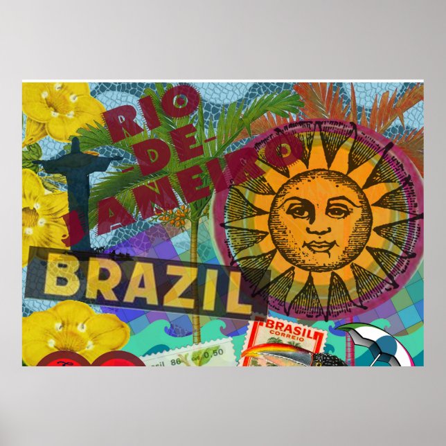 Brasilien Rio Collage Sol Sydamerika Poster (Framsidan)