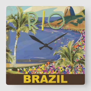 Brasilien - Rio De Janeiro Fyrkantig Klocka