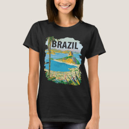 Brasilien Rio de Janeiro Kust Grön Resa T Shirt