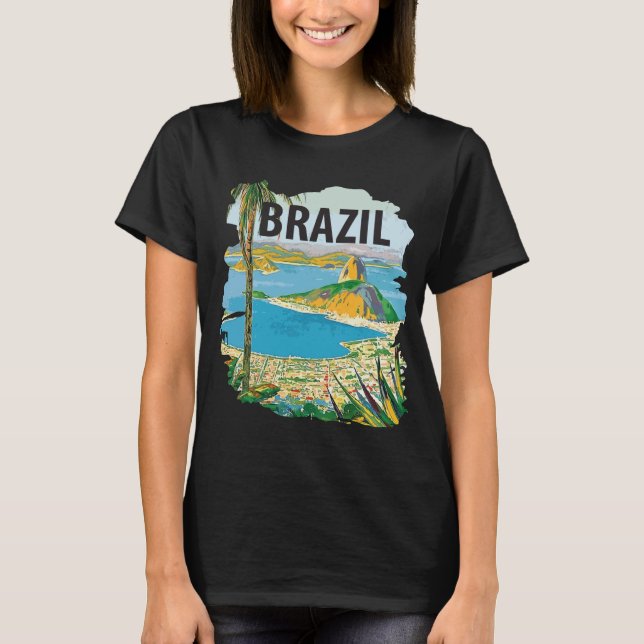 Brasilien Rio de Janeiro Kust Grön Resa T Shirt (Framsida)