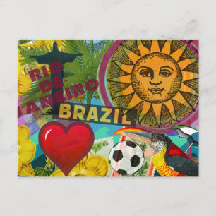 Brasilien Rio de Janiero Sol Travel Colorful Art Vykort