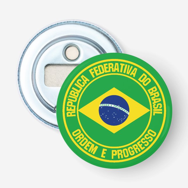 Brasilien Round Emblem Flasköppnare (Framsidan)