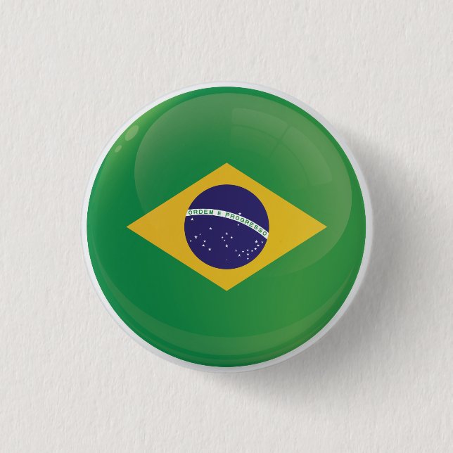 Brasilien Round Icon Flagga Knapp (Framsida)