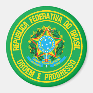 Brasilien-rundabordsemblem Magnet
