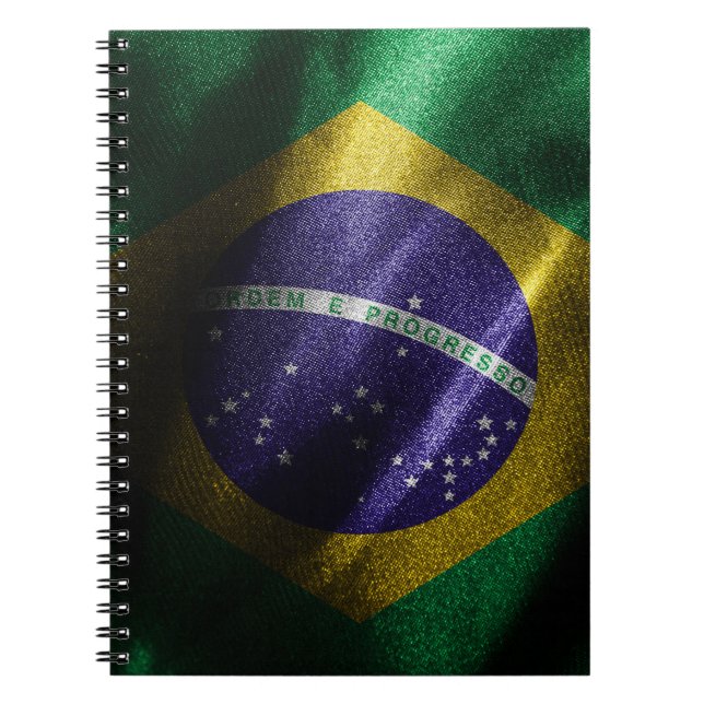 Brasilien silke flagga anteckningsbok (Framsidan)