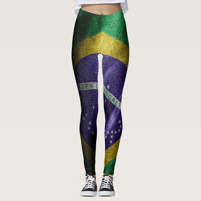 Brasilien silke flagga leggings (Framsida)