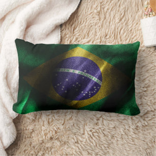 Brasilien silke flagga lumbarkudde