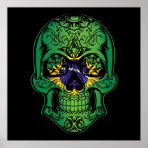 Brasilien Skull och Ro Flagga