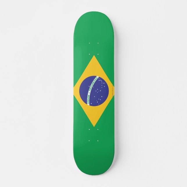Brasilien slättflagga mini skateboard bräda 18,7 cm (Framsida)