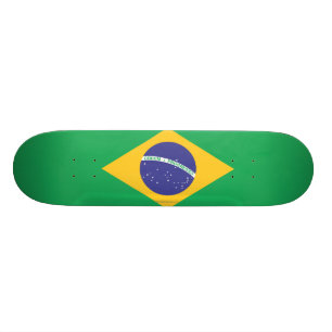 Brasilien slättflagga mini skateboard bräda 18,7 cm