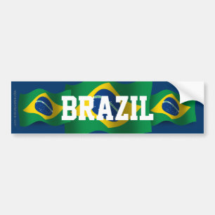 Brasilien som vinkar flagga bildekal