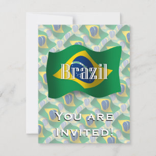Brasilien som vinkar flagga inbjudningar