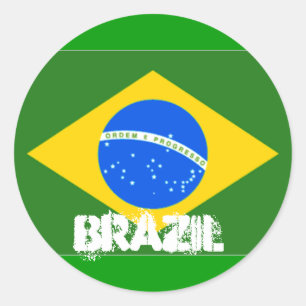 Brasilien Sticker Runt Klistermärke