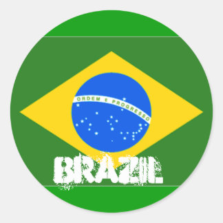 Brasilien Sticker Runt Klistermärke