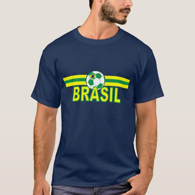 Brasilien sv planlägger t-shirt (Framsida)