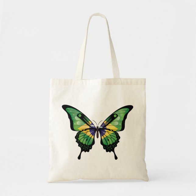 Brasilien Swallowtail Butterfly Flagga Sticker Tygkasse (Framsidan)