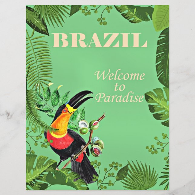 Brasilien Travel Poster, Toucan (Framsida)
