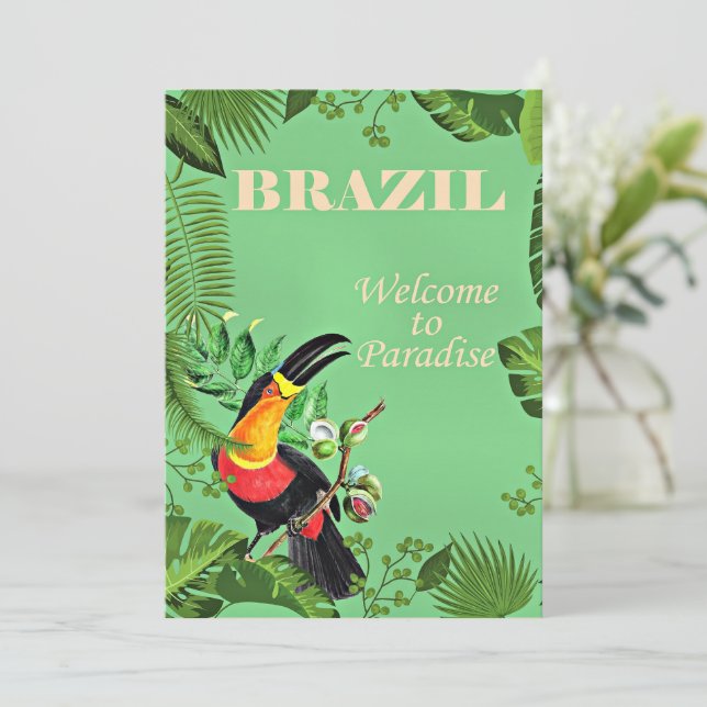 Brasilien Travel Poster, Toucan (Stående Fram)