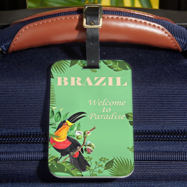 Brasilien Travel Poster, Toucan Bagagebricka (Framsida Insitu 2)