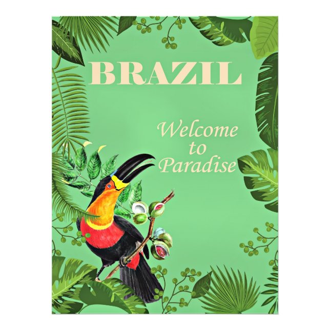 Brasilien Travel Poster, Toucan Fototryck (Framsidan)