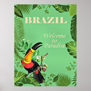 Brasilien Travel Poster, Toucan Poster