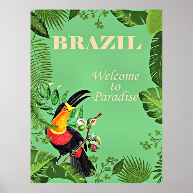 Brasilien Travel Poster, Toucan Poster (Framsidan)