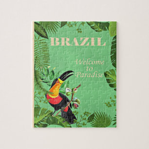 Brasilien Travel Poster, Toucan Pussel