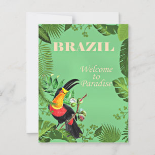 Brasilien Travel Poster, Toucan Vykort