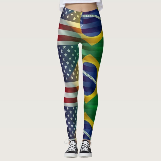 Brasilien USA Leggings (Framsida)