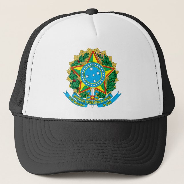 Brasilien vapensköldhatt truckerkeps (Framsida)