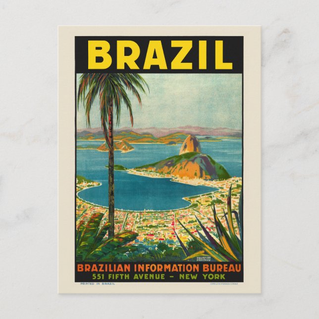 Brasilien Vintage resor Poster 1940 Vykort (Framsida)